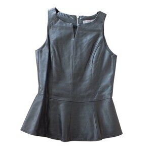 TInley Road Leather Peplum Racernack Tank Black XS